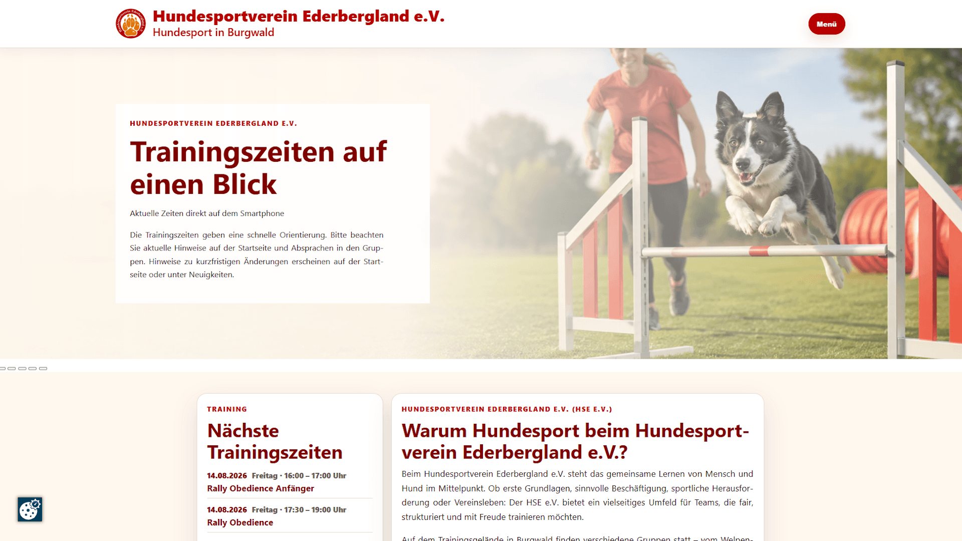Unsere neue Vereinswebseite ist online